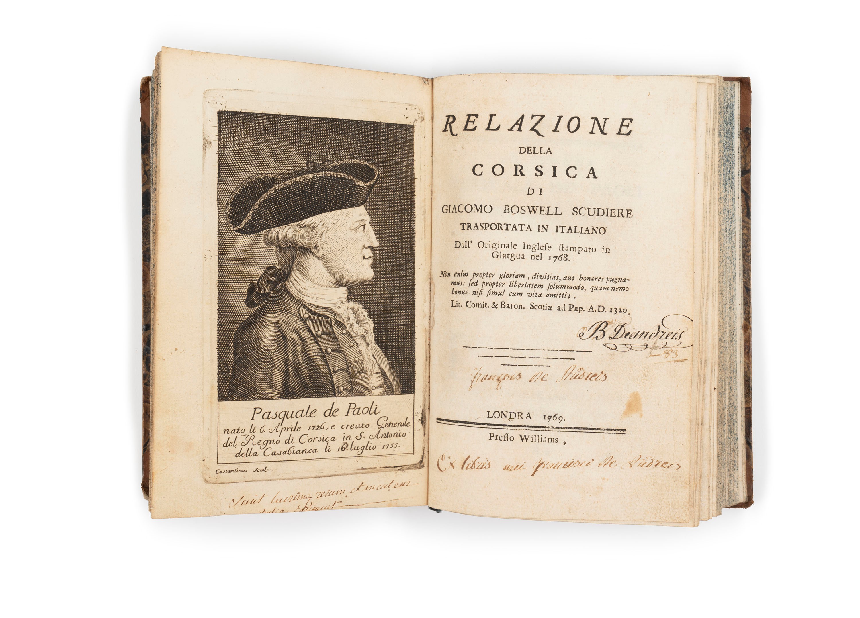 Boswell, Relazione della Corsica, 1769, in due tomi