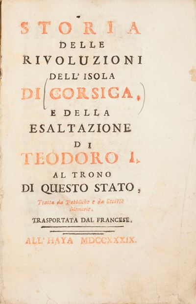 Von Wittelieb, Storia delle Rivoluzioni dell'Isola di Corsica (1739)