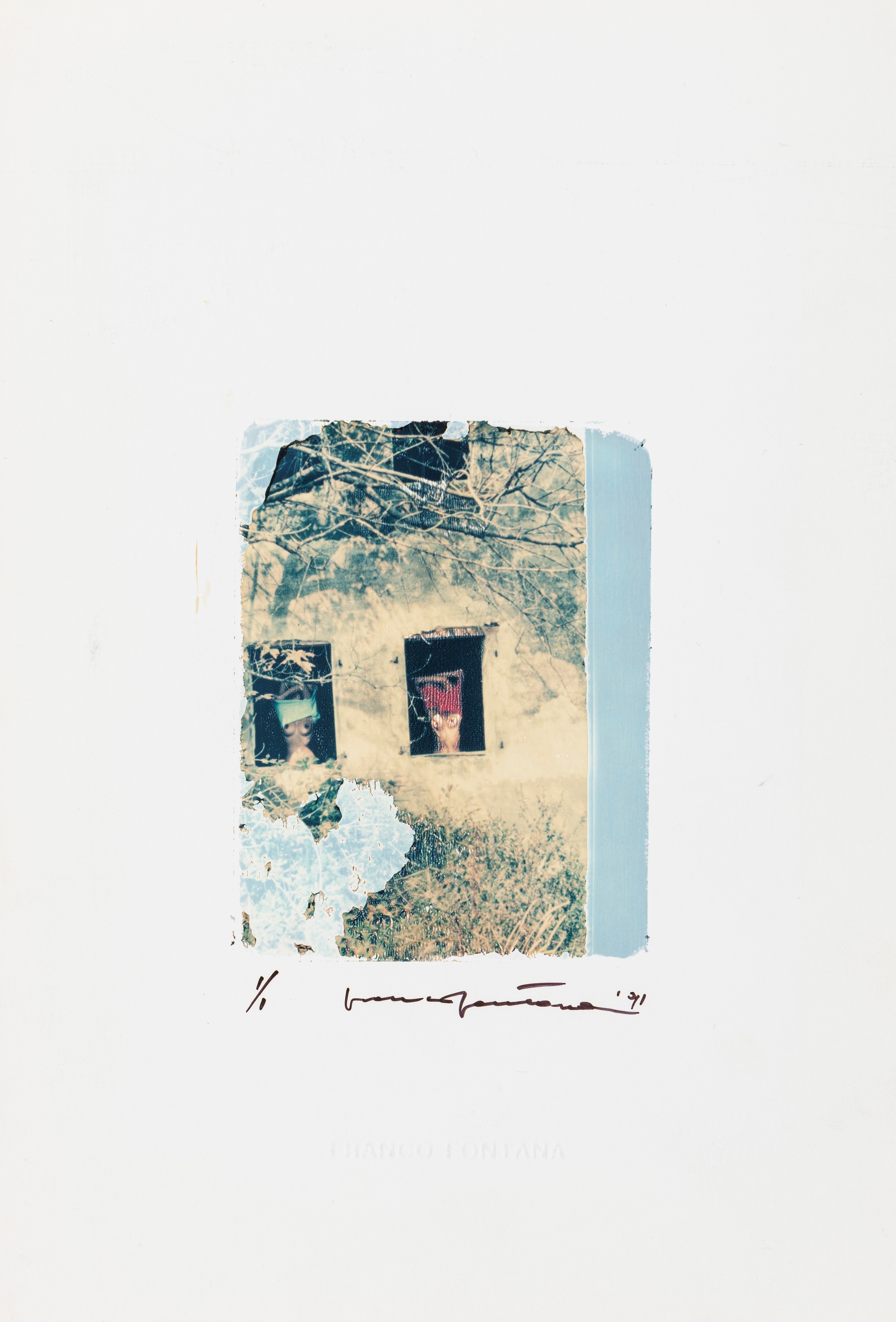 Franco Fontana - Senza titolo, Polaroid trasferta su cartoncino, 1991