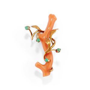 Coral brooch