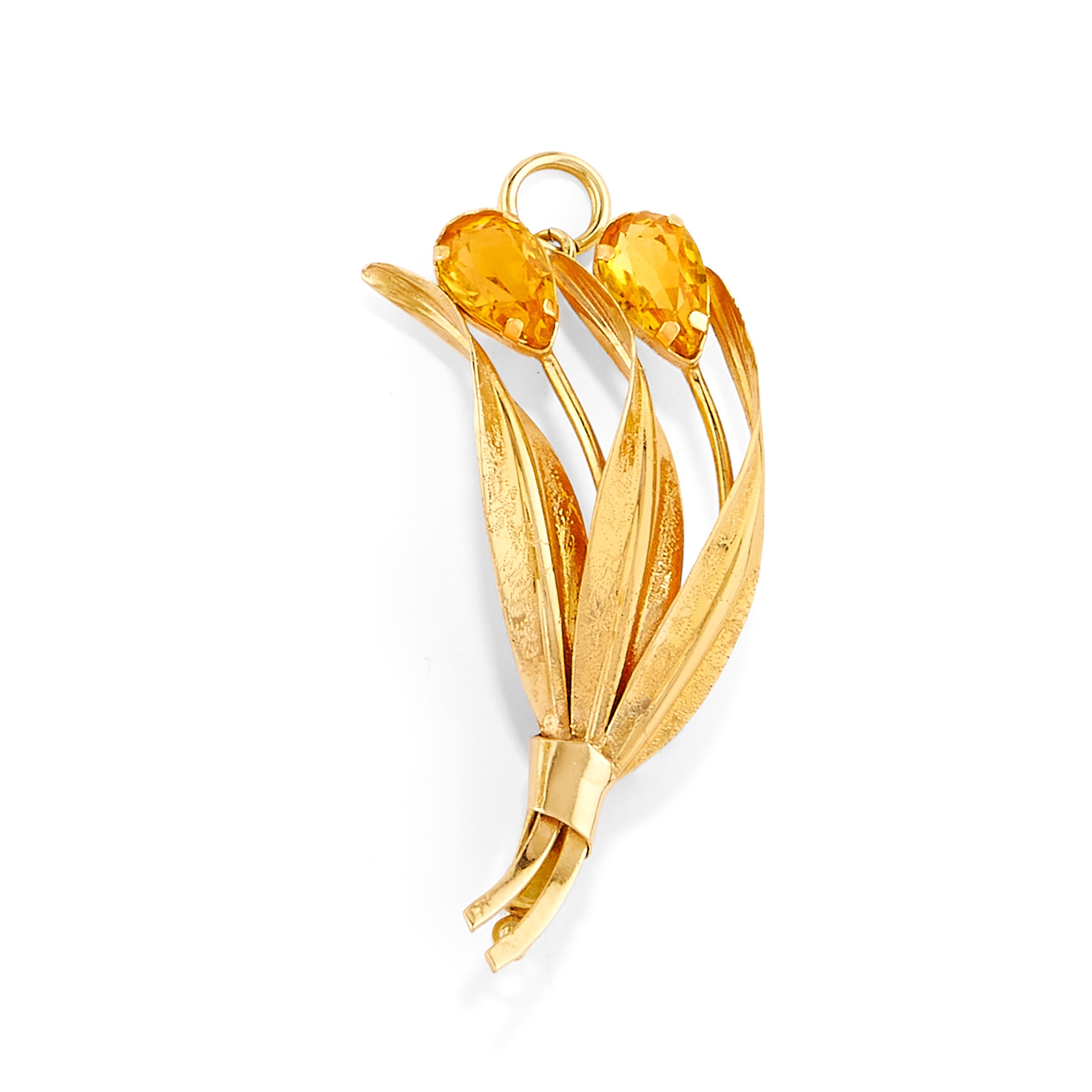 Pendente e due anelli in oro giallo 12k, 18k e argento con diamanti e quarzi