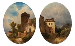 Cambiaso Domenico Pasquale - Landscapes with figures