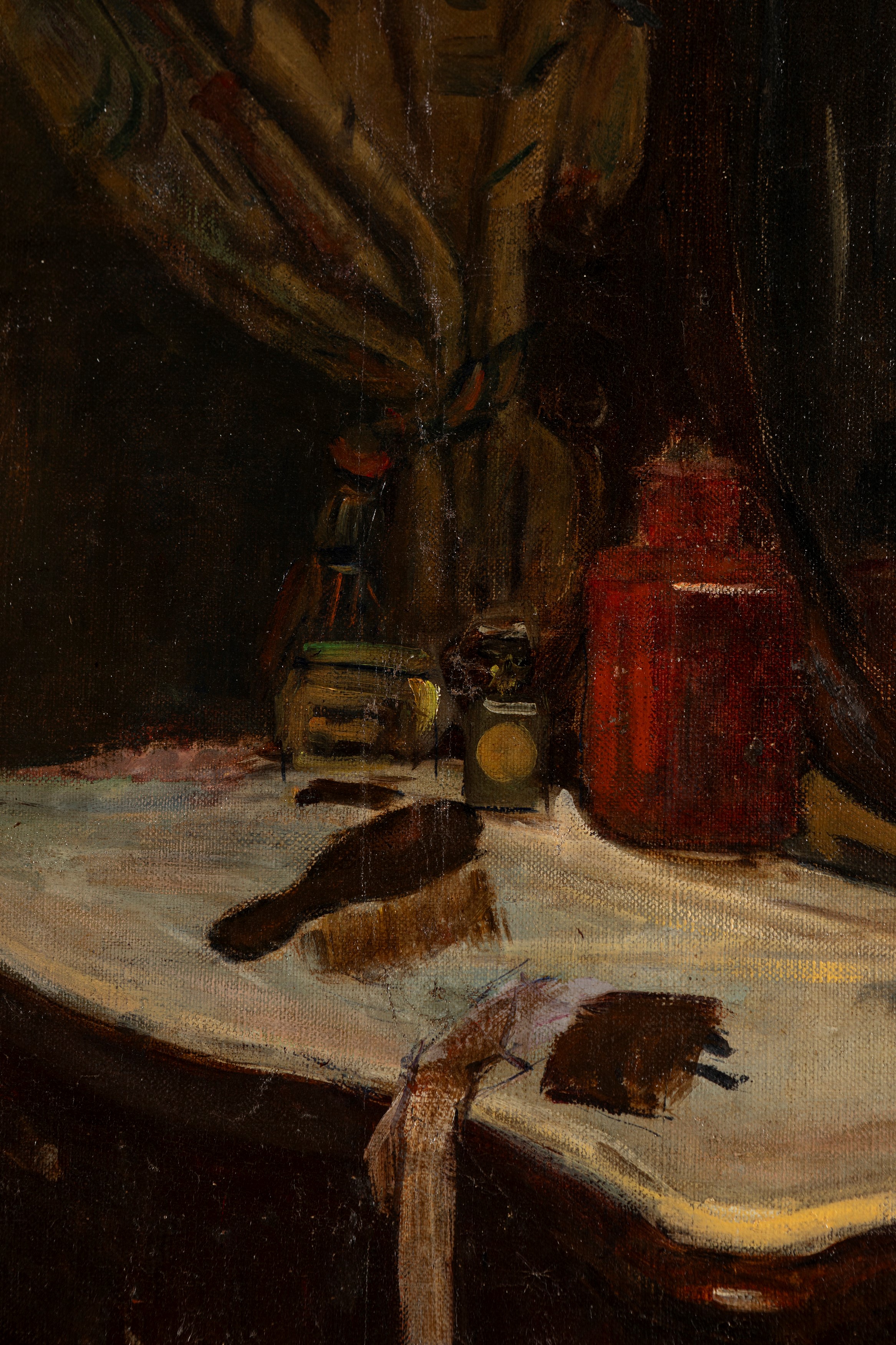 Attribuito a Giacomo Grosso (cambiano 1860-torino 1938) - Autore sconosciuto, Allo specchio, olio...