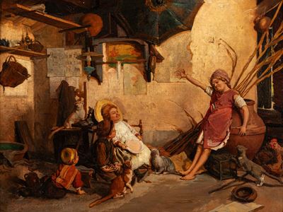 Sconosciuto, Il racconto, olio su tela