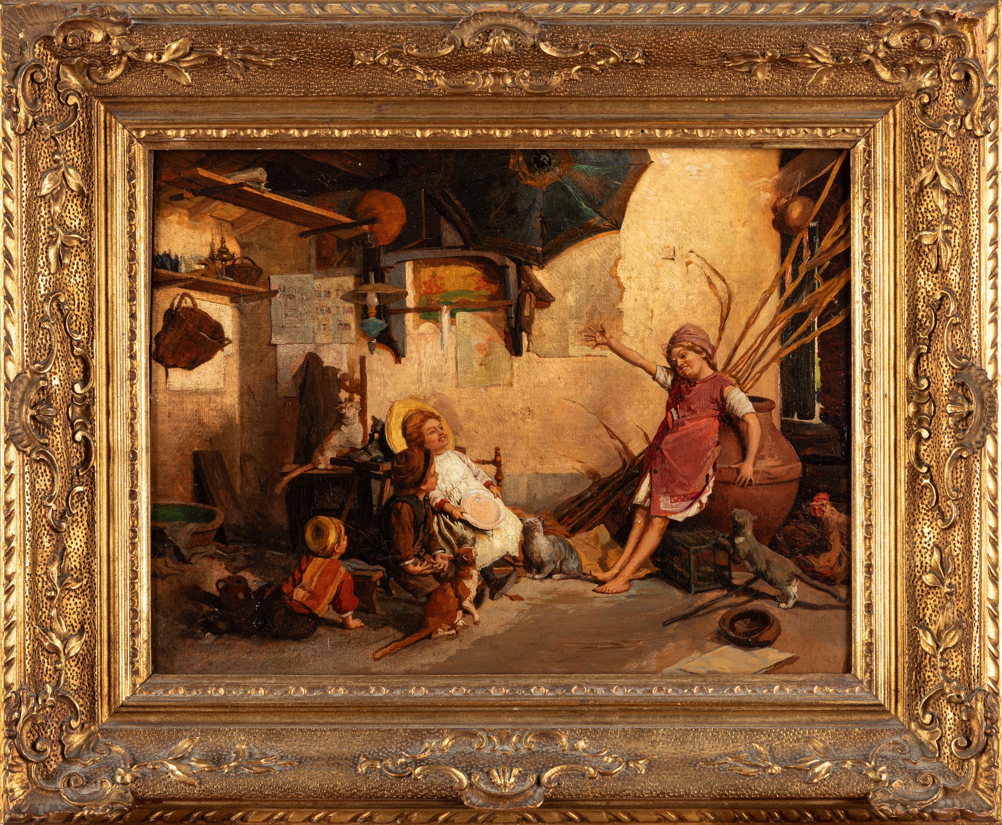 Ambito di Gaetano Chierici (reggio Emilia, 1838 - 1920) - Sconosciuto, Il racconto, olio su tela