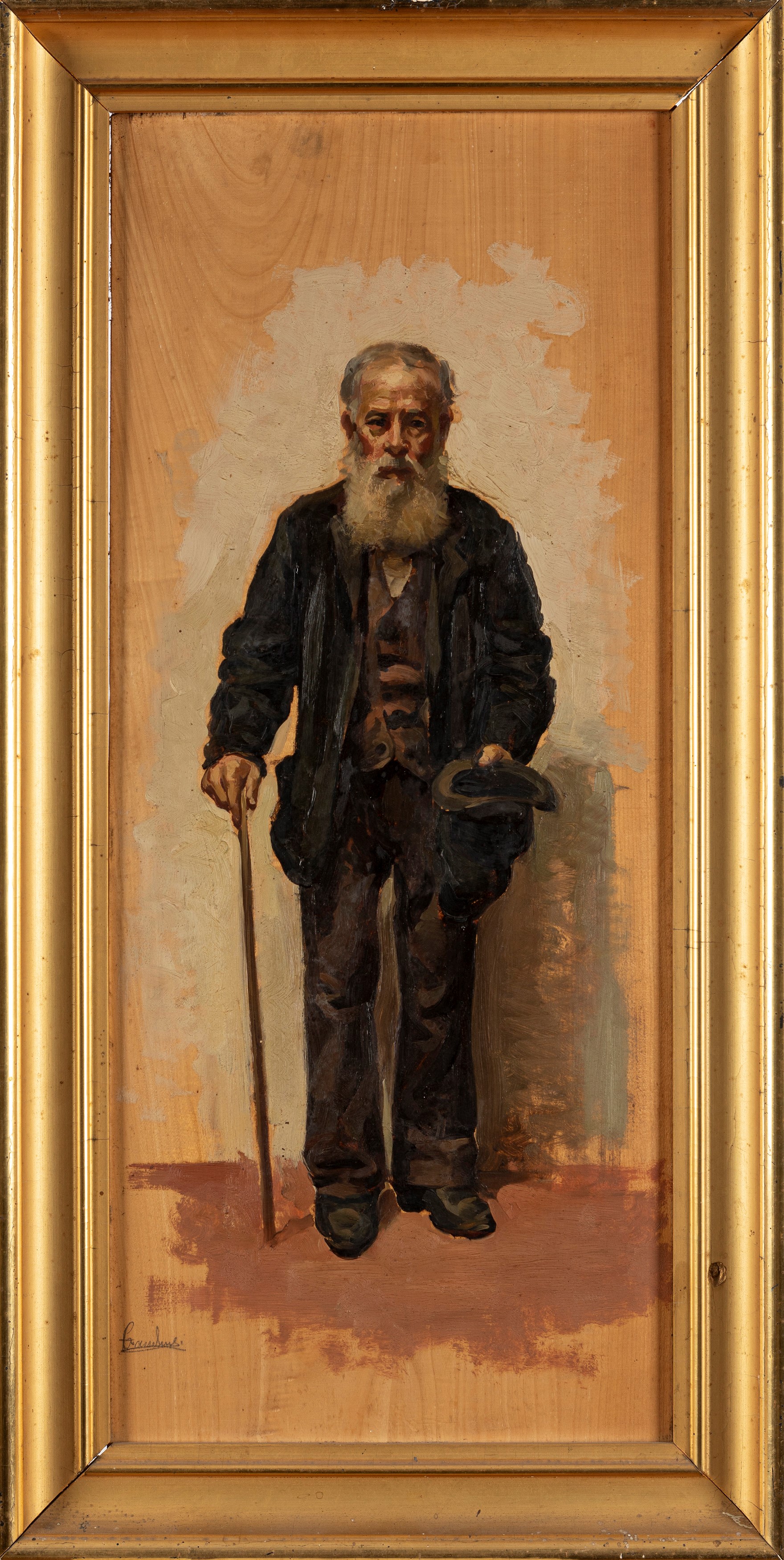 Giuseppe Gaudenzi - Popolani, coppia di oli su tavola