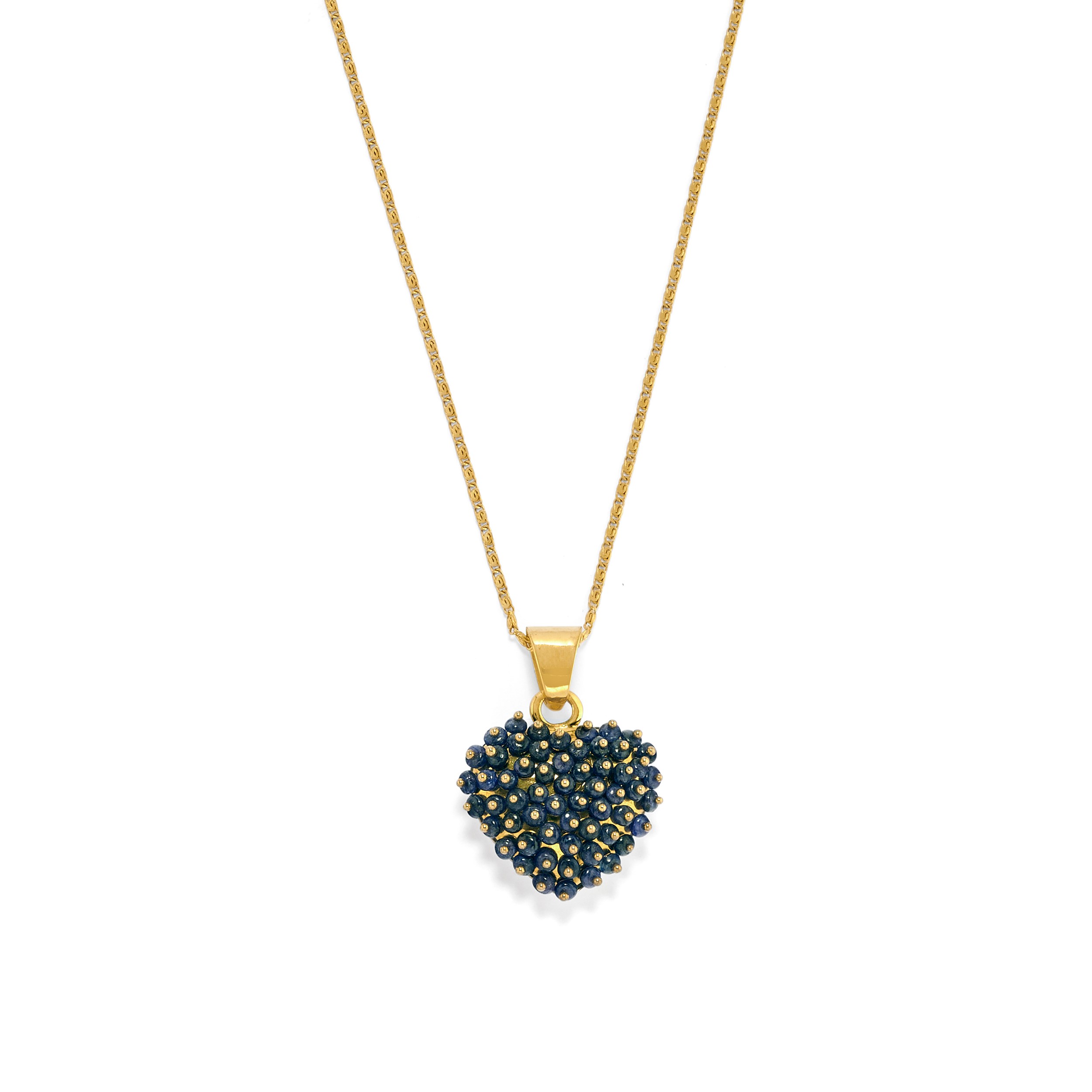 Demi-parure in oro giallo 18k con zaffiri