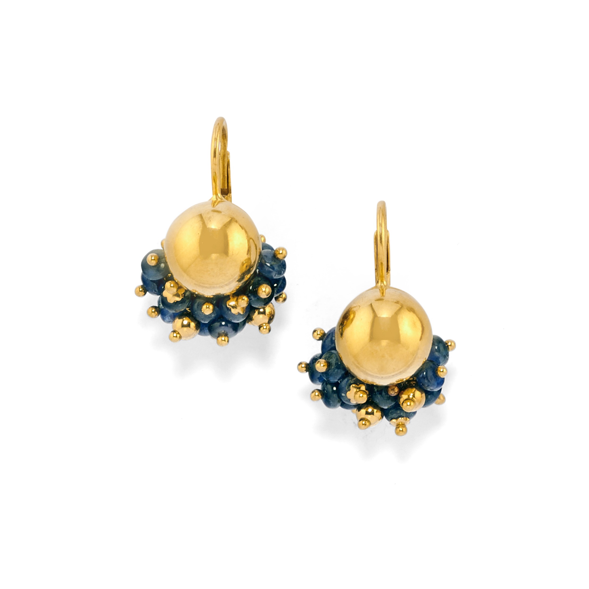 Demi-parure in oro giallo 18k con zaffiri
