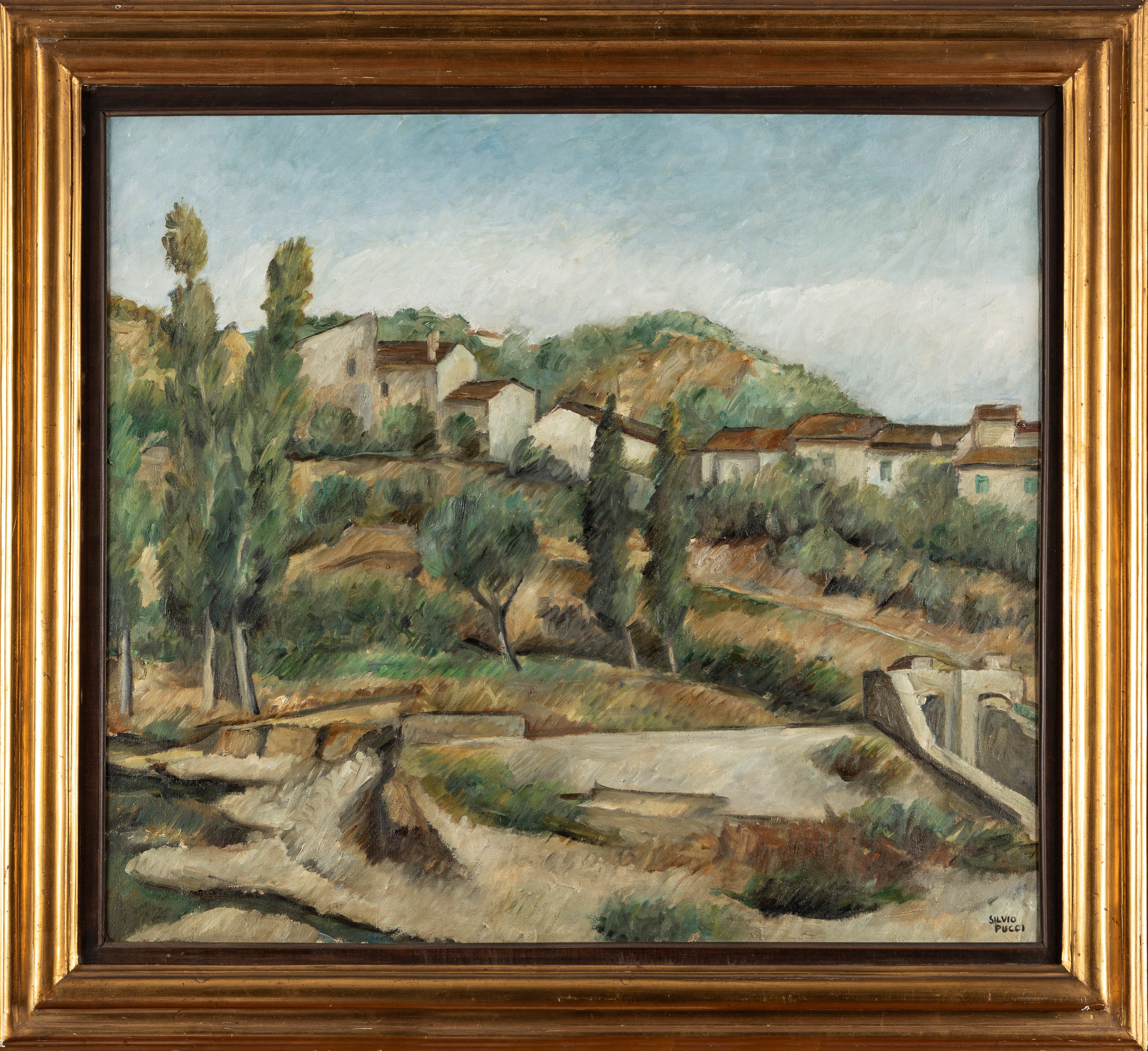 Silvio Pucci - Paesaggio toscano, olio su tela