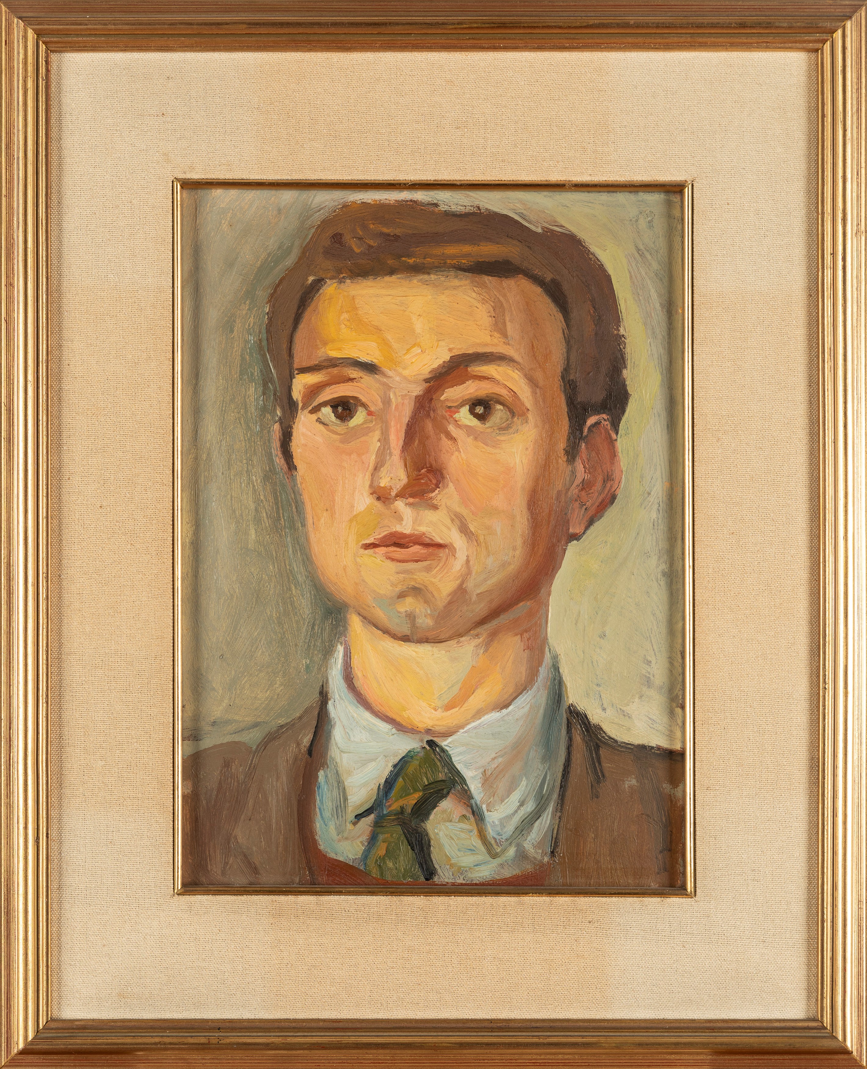 Concetto Maugeri - Ritratto maschile, olio su cartone