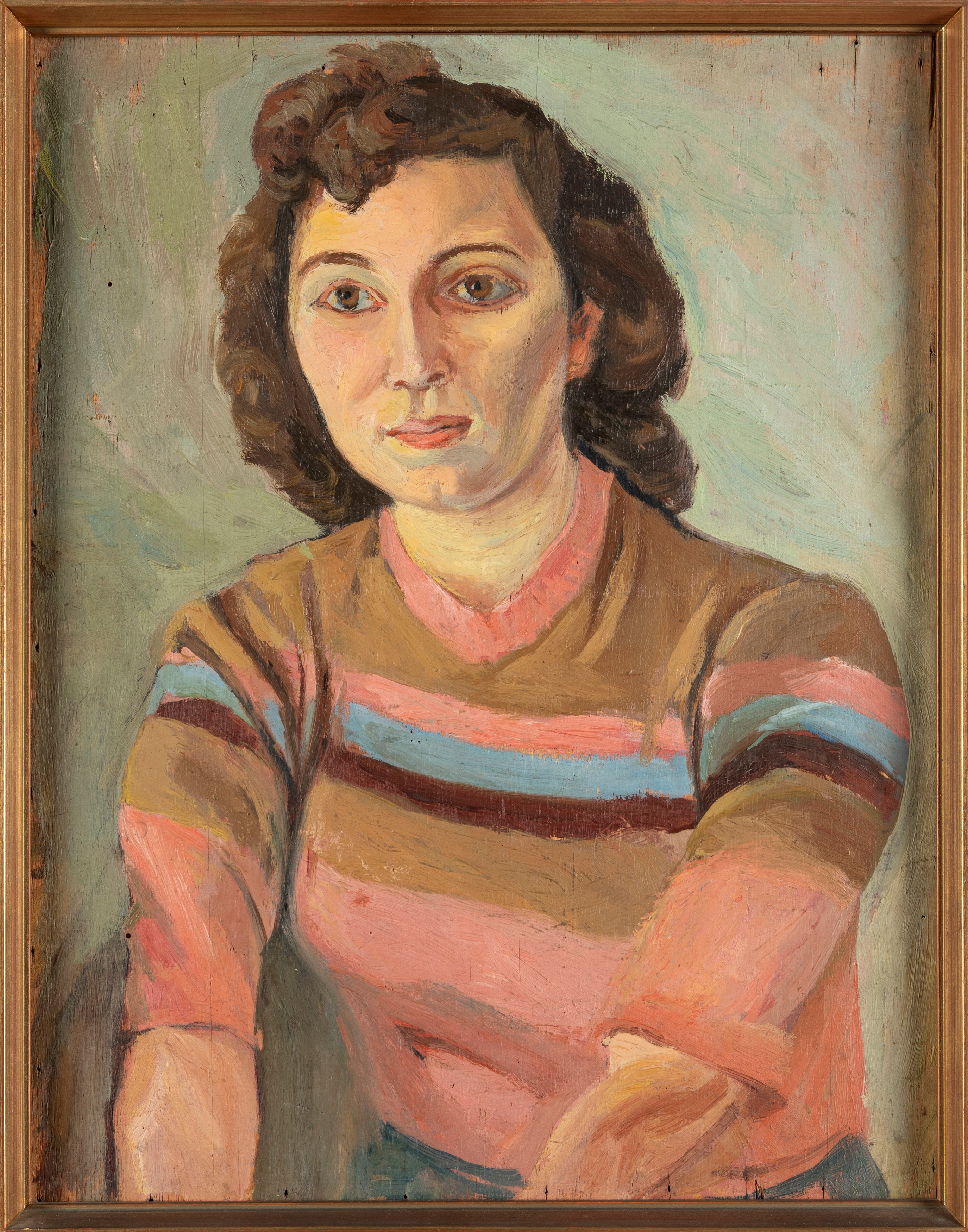 Concetto Maugeri - Ritratto femminile, olio su compensato, 1946