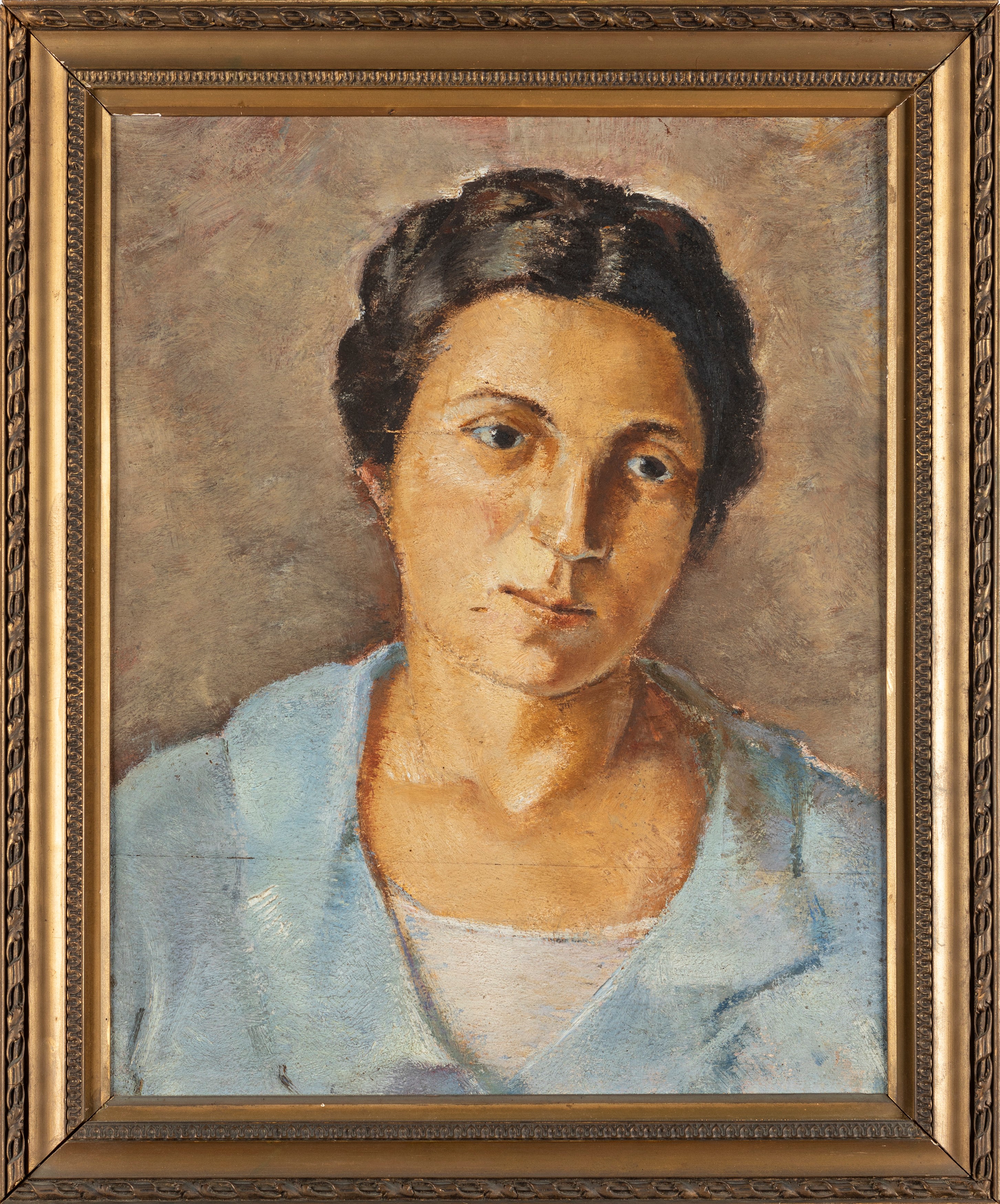 Concetto Maugeri - Ritratto femminile, olio su compensato