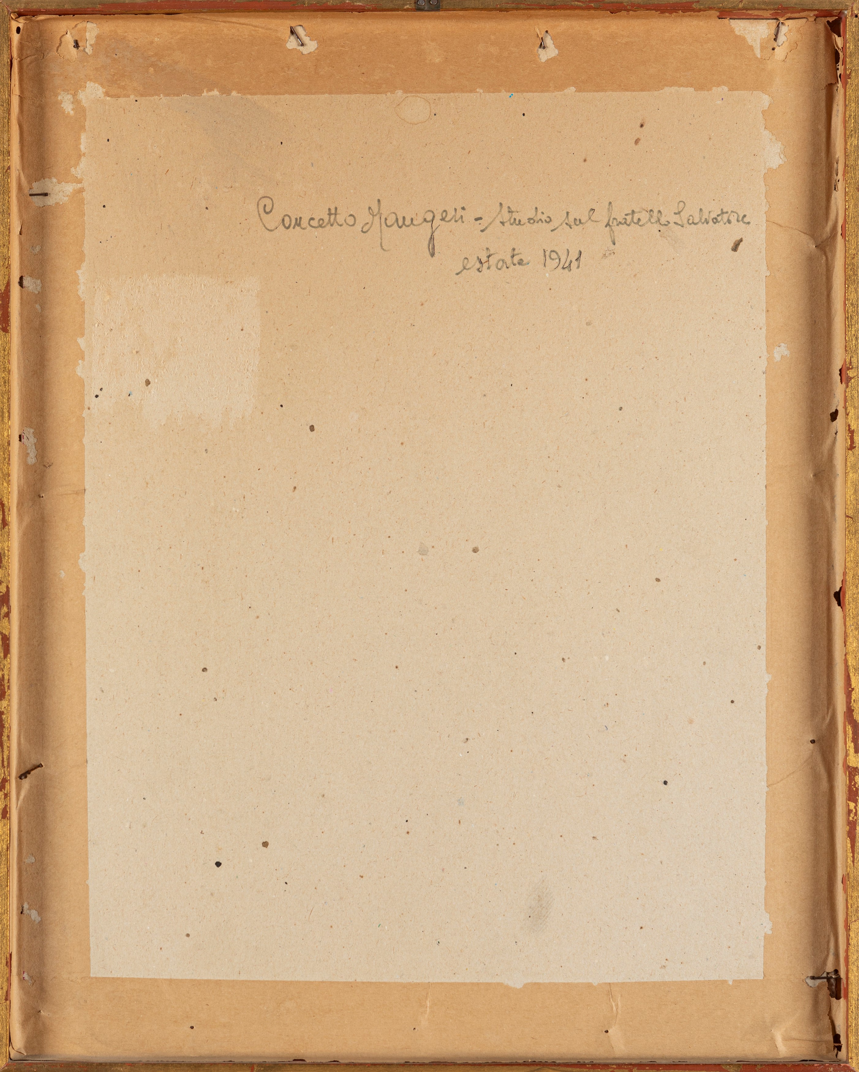 Concetto Maugeri - Ritratto del fratello Salvatore, olio su cartone