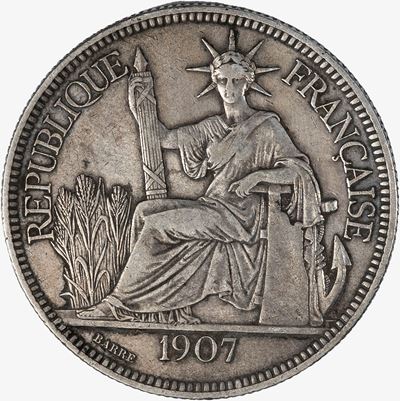 Piastre de Commerce, 1907, metallo Argent