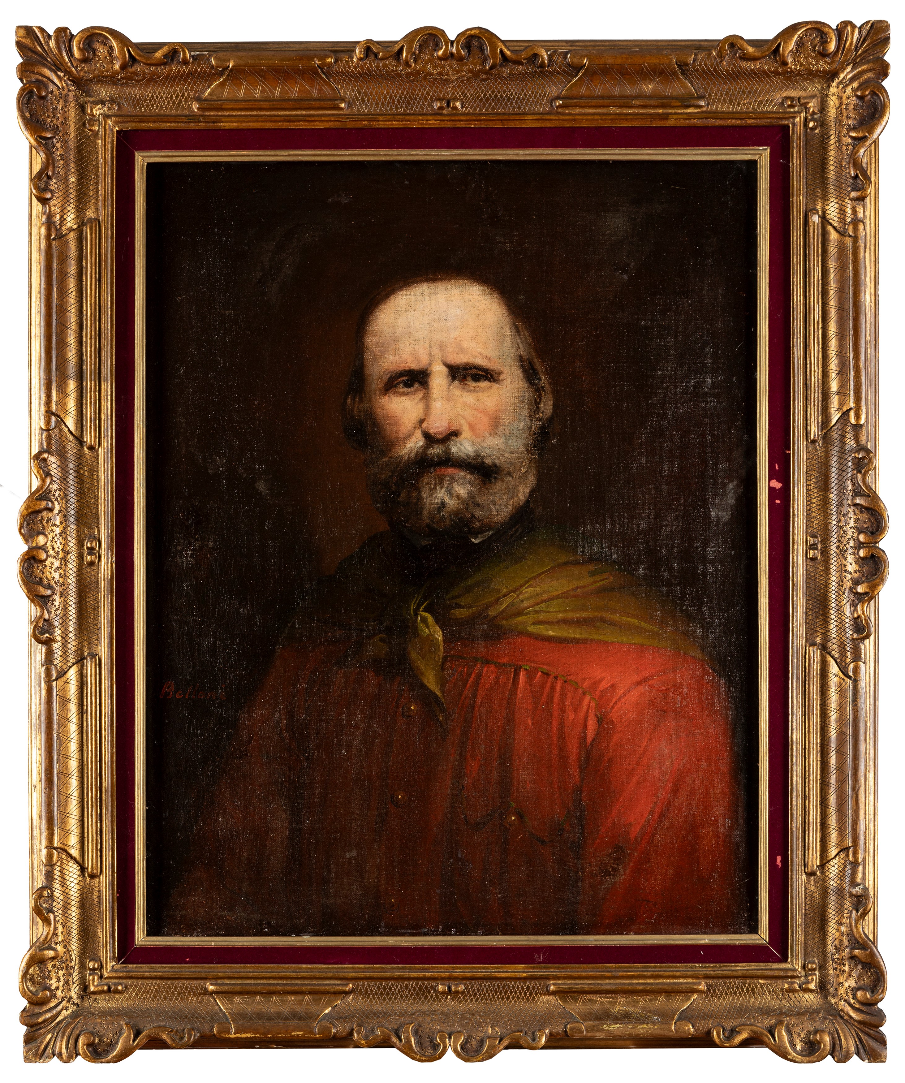 Scuola del Secolo XIX - Belloni, Giuseppe Garibaldi - olio su tela