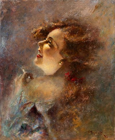 Ritratto femminile, olio su compensato
