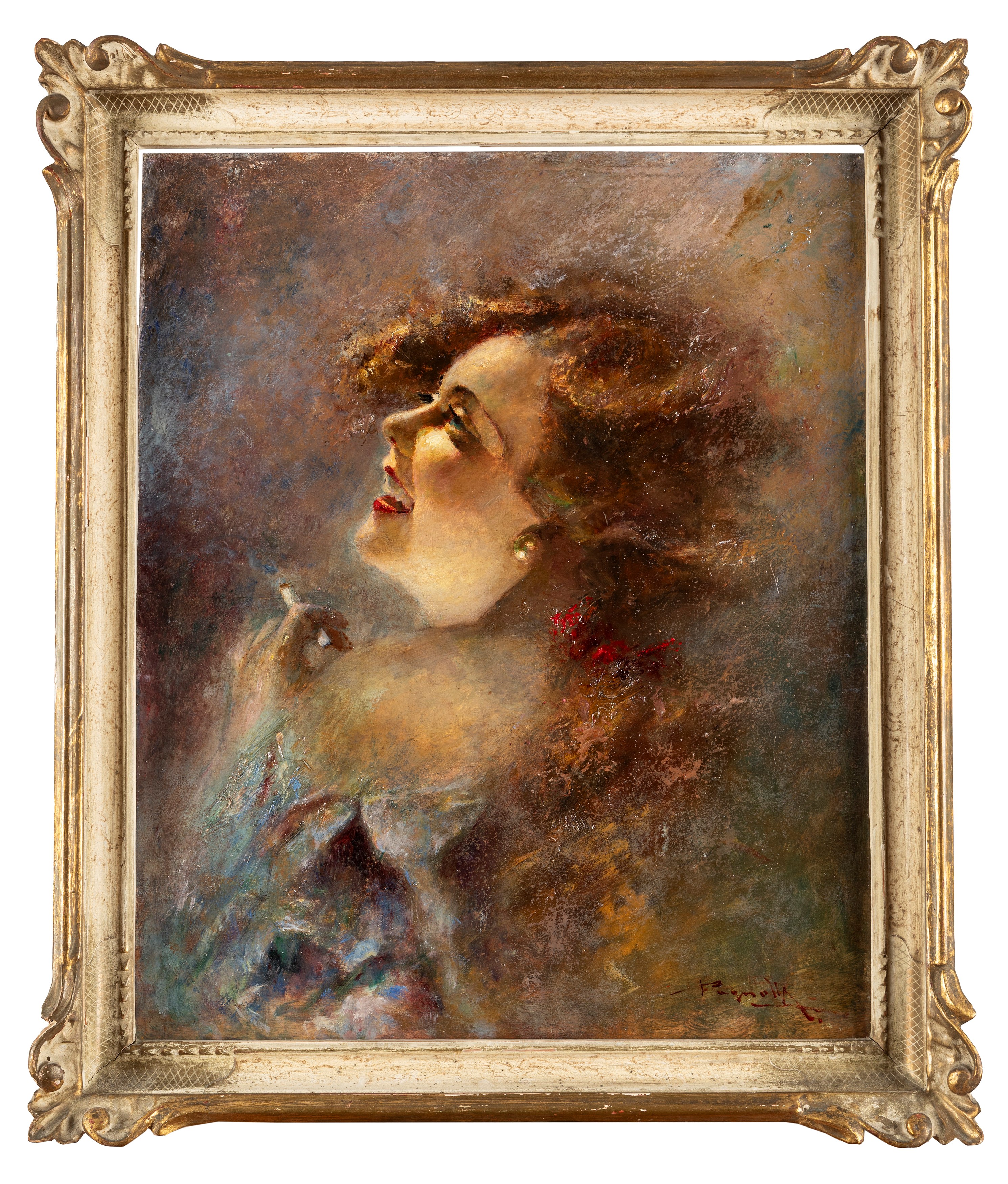 Antonio Pagnotta - Ritratto femminile, olio su compensato