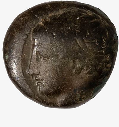 FILIPPO II di Macedonia, Moneta con testa di Apollo e giovane a cavallo, bronzo, 359-336 a.C.