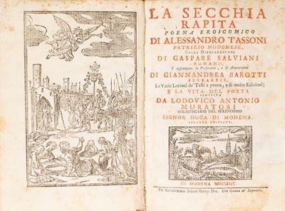 La secchia rapita. Poema eroicomico, 1744, incisioni xilografiche