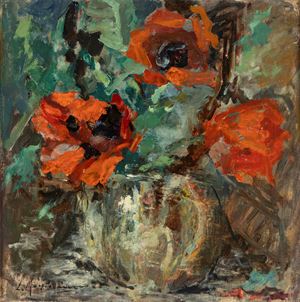 Mantovani Luigi - Vase of poppies