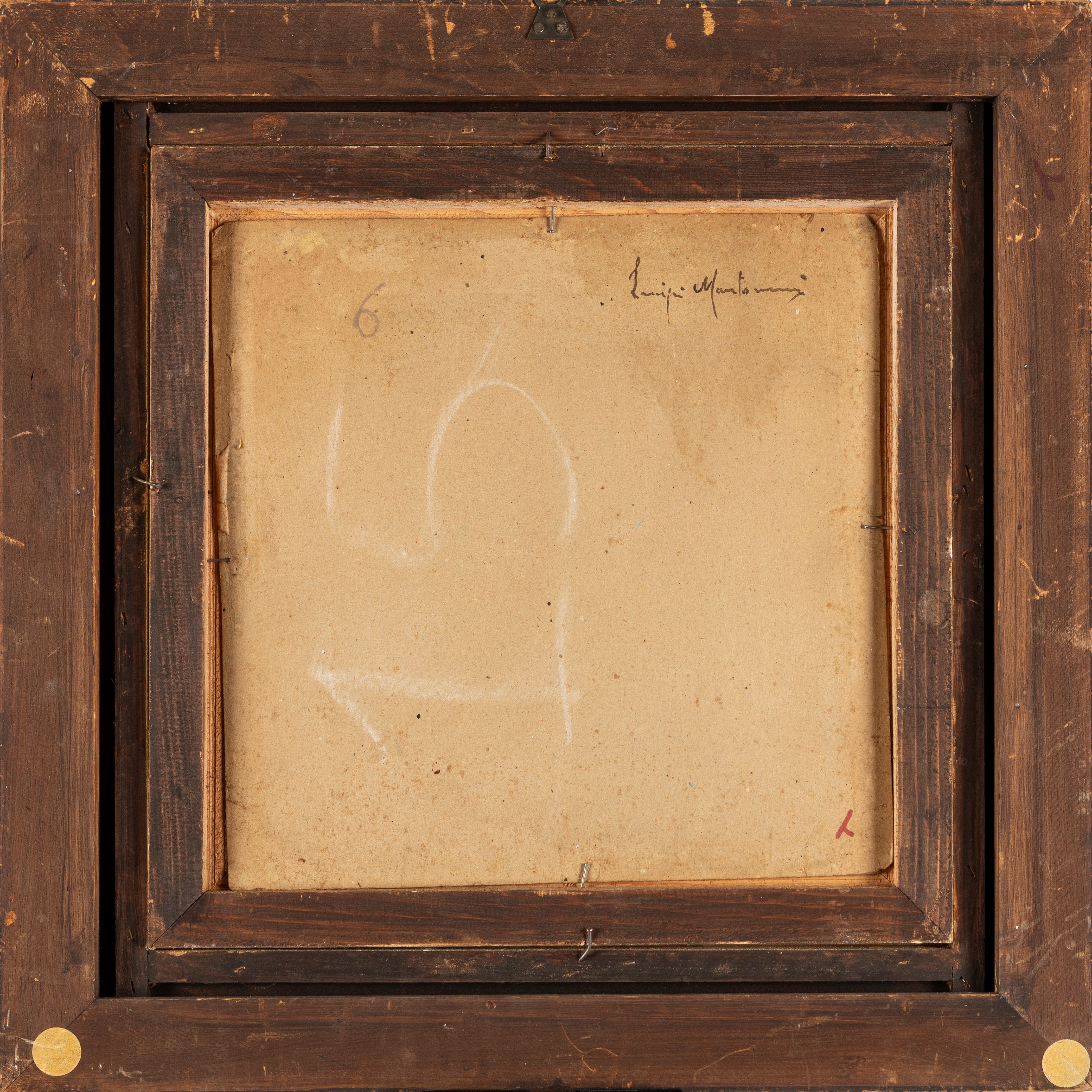Luigi Mantovani - Vaso di papaveri, olio su tela applicata a cartone