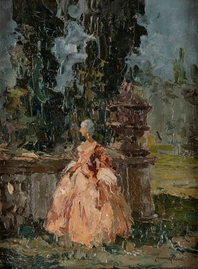 In attesa, olio su cartone