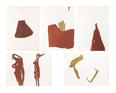 Fünf lithographien, cartella completa di 5 litografie a colori, 1977