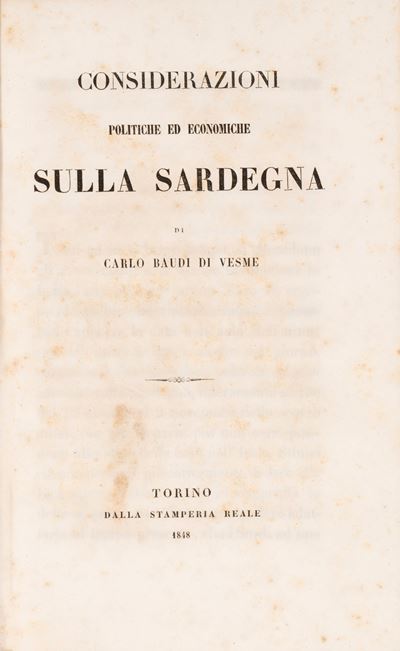 Considerazioni politiche ed economiche sulla Sardegna, 1848