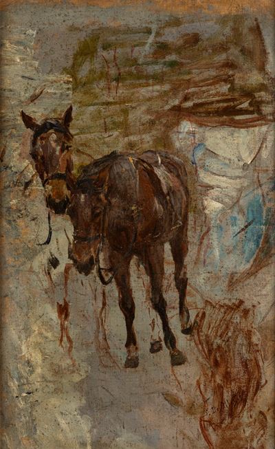 Studio di cavalli, olio su tela