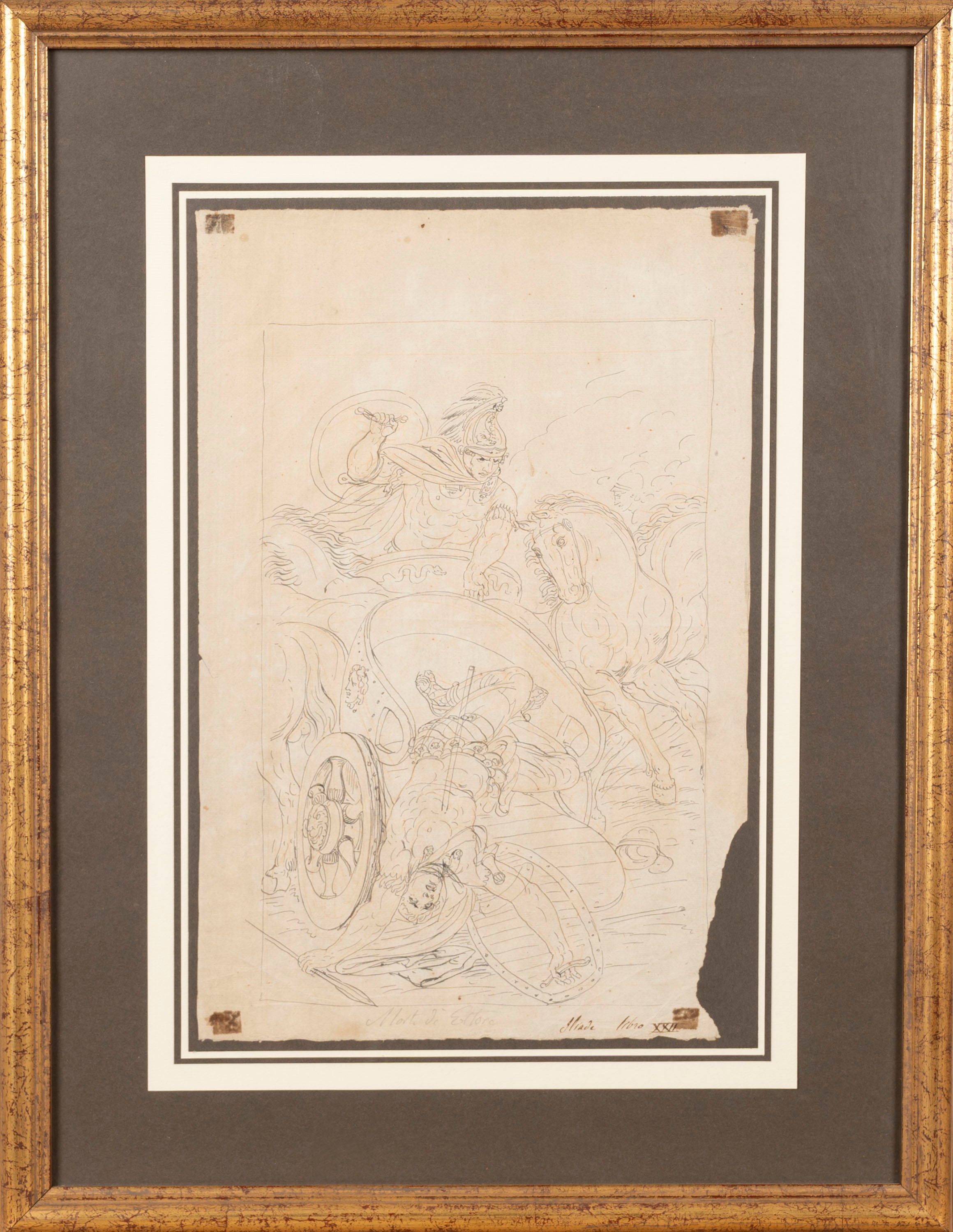 Attribuito a Bartolomeo Pinelli (roma 1781-1835) - Morte di Ettore