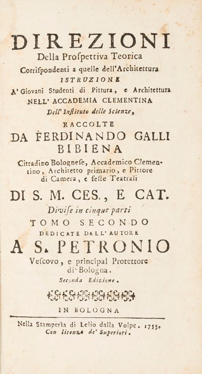 Direzioni A' Giovani Studenti nel Disegno dell'Architettura Civile nell'Accademia Clementina dell...