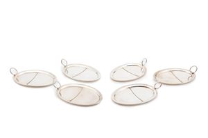 Six sterling silver sauces