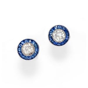 Sapphire and diamond earrings