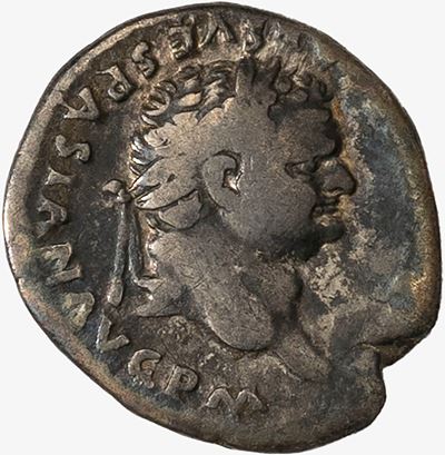 Impero Romano, Denario con ritratto di Tito (79-81 d.C.)