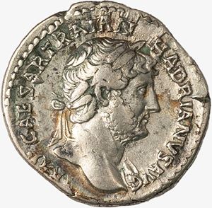 Denario databile al 121-123 d.C.