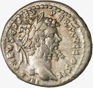 Denario databile al 194-195 d.C.