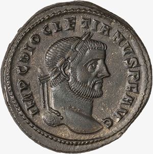 Follis databile al 296-297 d.C.