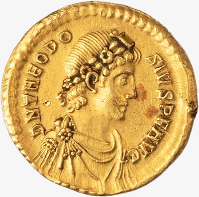 Teodosio I, Moneta commemorativa di Costantinopoli, 379-383 d.C.