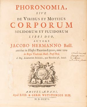 Phoronomia, sive de viribus et motibus corporum solidorum et fluidorum. Libri duo.