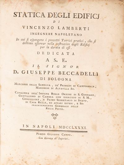 Statica degli edifici. Teorici e pratici precetti per la costruzione degli edifici