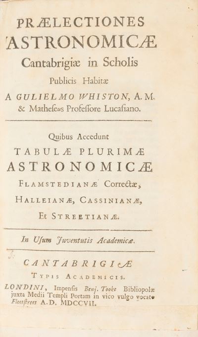 Praelectiones astronomichae. Edizione originale del 1707