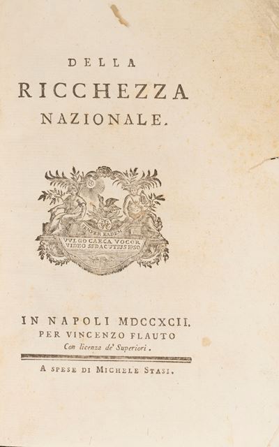 Della ricchezza nazionale, Napoli, 1792