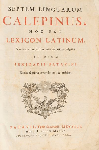 Septem Linguarum Calepinus hoc est Lexicon Latinum, 1752