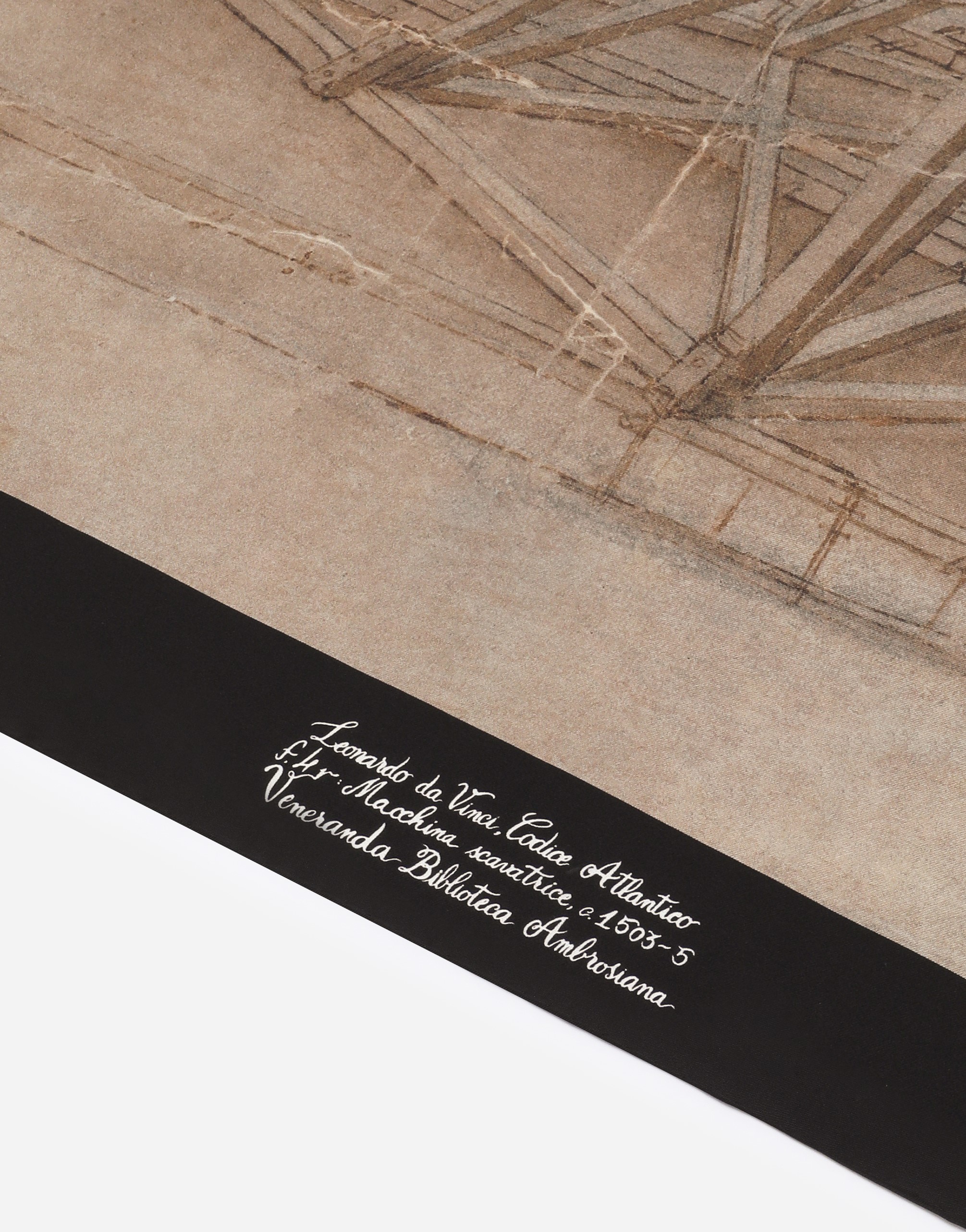 Dolce&gabbana Alta Sartoria - Foulard Dolce & Gabbana, Esemplare unico con disegni di Leonardo da...
