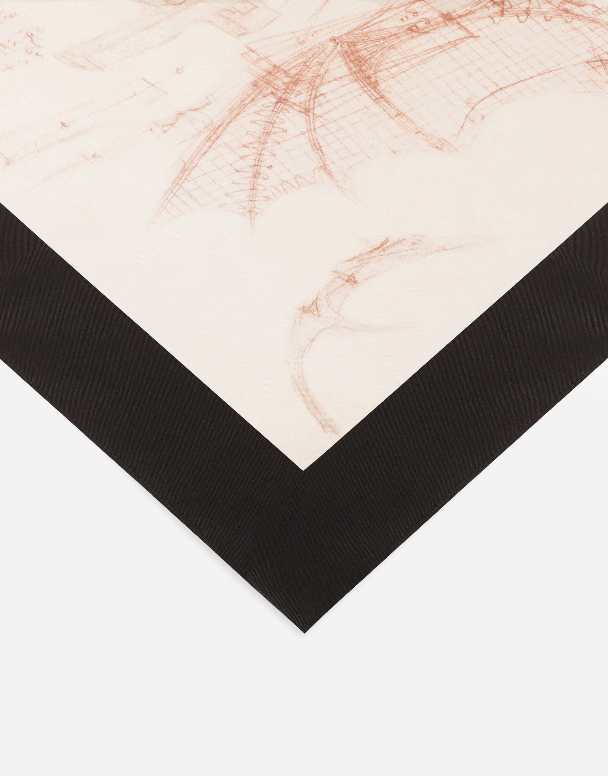 Dolce&gabbana Alta Sartoria - Leonardo da Vinci, Foulard in twill di seta con disegni di ala mecc...