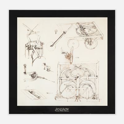 Foulard in twill di seta, Carro semovente di Leonardo Da Vinci