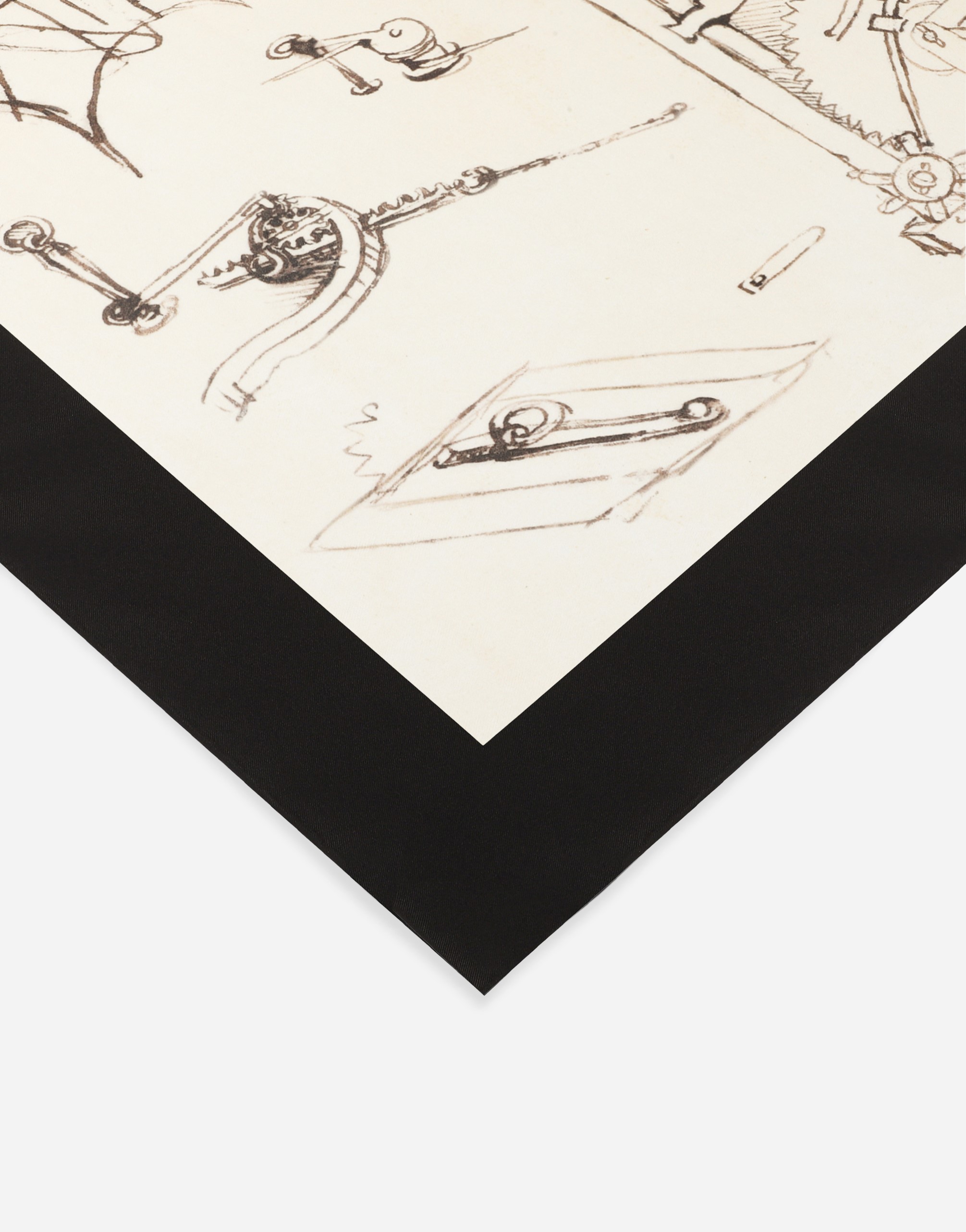Dolce&gabbana Alta Sartoria - Foulard in twill di seta, Carro semovente di Leonardo Da Vinci