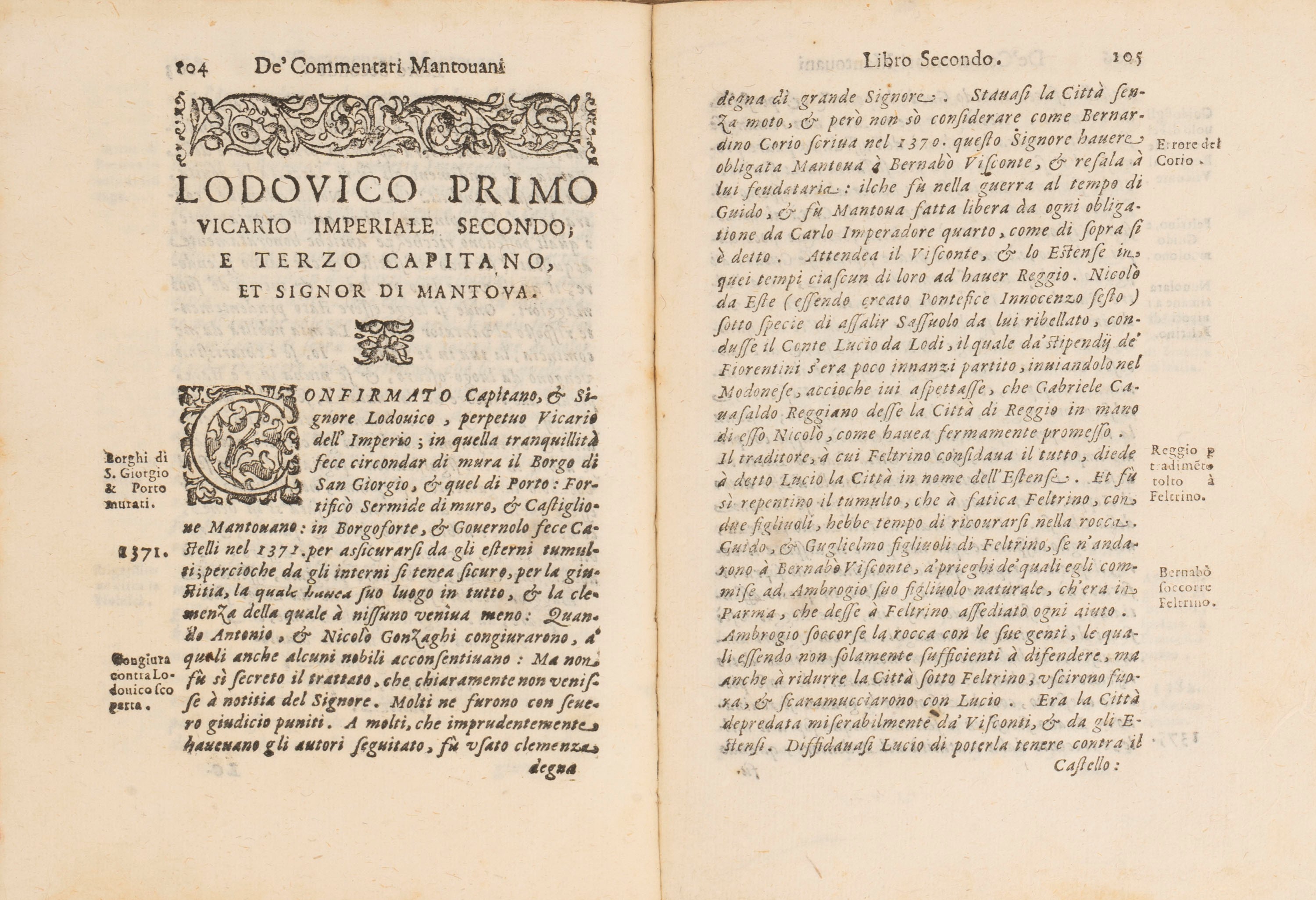Mario Equicola - Dell'istoria di Mantova Libri Cinque. nella Quale Cominciandosi Dall’edificazion...