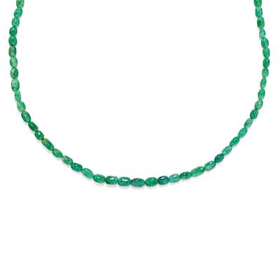 Collana con smeraldi, argento e oro giallo 18k