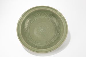 Piatto "Longquan" a invetriatura celadon 